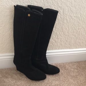 Tory Burch black suede boots